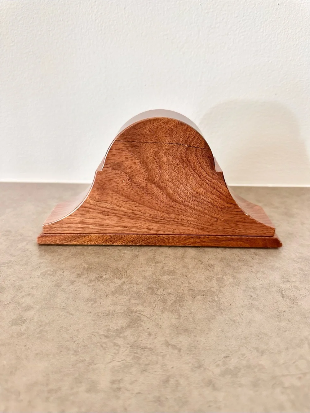 Handcrafted Fisher Landcaster Co. Classic Wooden Small Mantel Clock Brown Gold